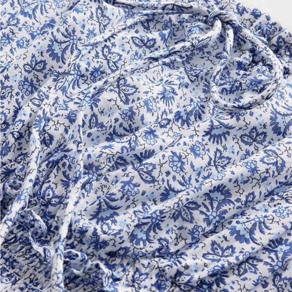 Gap X DÔEN Blue and White Sleeveless Square Neck Midi Sundress - Picture 8 of 10